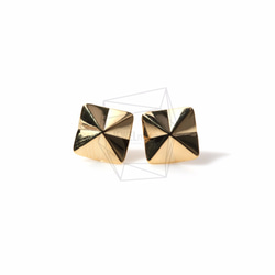 ERG-376-G【2個入り】スクエアポイントスタッドピアス,Square Pointed Stud Earring 1枚目の画像