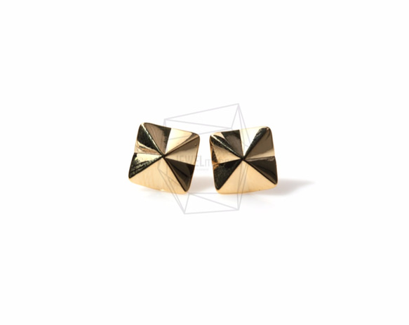 ERG-376-G【2個入り】スクエアポイントスタッドピアス,Square Pointed Stud Earring 1枚目の画像