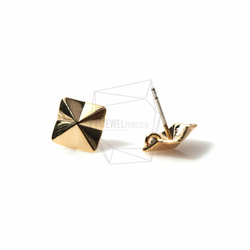 ERG-376-G【2個入り】スクエアポイントスタッドピアス,Square Pointed Stud Earring 2枚目の画像