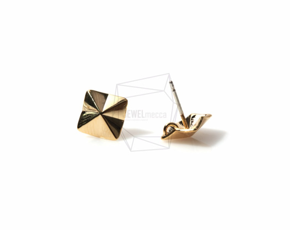 ERG-376-G【2個入り】スクエアポイントスタッドピアス,Square Pointed Stud Earring 2枚目の画像