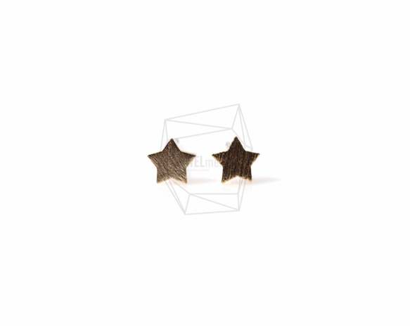 ERG-380-MG【2個入り】テクスチャスターピアス,Textured Star Earring 1枚目の画像