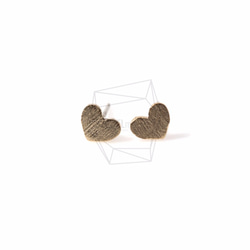 ERG-381-MG【2個入り】テクスチャハートピアス,Textured Heart Earring 1枚目の画像