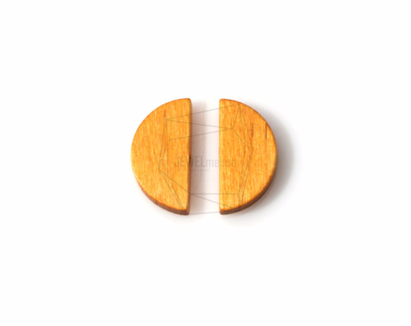 BSC-230-G【5個入り】セミサークルウッドビーズ,semicircle Wooden charm 1枚目の画像