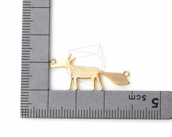 PDT-1051-MG【2個入り】フォックスペンダント,Fox Pendant / 14mm x30mm 5枚目の画像