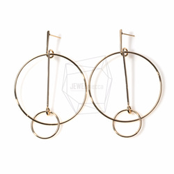 ERG-390-G【2個入り】ダブルサークルワイヤーピアス,Double Circle Wire Earring 1枚目の画像