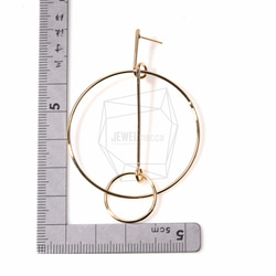 ERG-390-G【2個入り】ダブルサークルワイヤーピアス,Double Circle Wire Earring 5枚目の画像