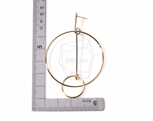 ERG-390-G【2個入り】ダブルサークルワイヤーピアス,Double Circle Wire Earring 5枚目の画像