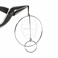 ERG-390-R【2個入り】ダブルサークルワイヤーピアス,Double Circle Wire Earring 4枚目の画像