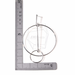 ERG-390-R【2個入り】ダブルサークルワイヤーピアス,Double Circle Wire Earring 5枚目の画像