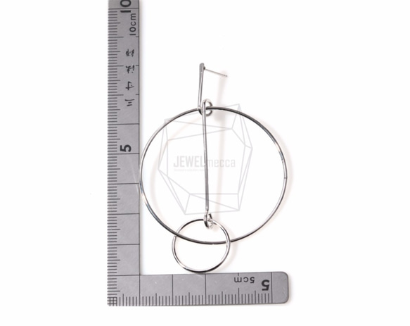 ERG-390-R【2個入り】ダブルサークルワイヤーピアス,Double Circle Wire Earring 5枚目の画像