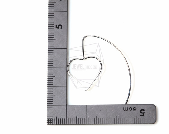 ERG-393-R [2件]線形心形耳環 第5張的照片