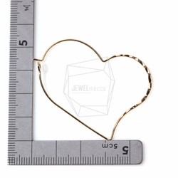 ERG-395-G【2個入り】 テクスチャワイヤーハートイヤーフック,Textured Wire Heart 5枚目の画像