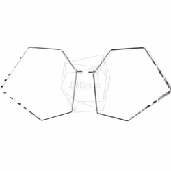 ERG-396-R [2個]美紋五角形耳鉤，美紋五角形 第1張的照片