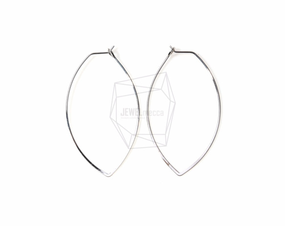 ERG-397-R【2個入り】 ワイヤーリーフイヤーフック,Wire Leaf Earring/30mm x 55mm 1枚目の画像