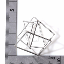 PDT-1058-MR【2個入り】マルチスクエアチャーム,Intertwined Square Pendant 5枚目の画像