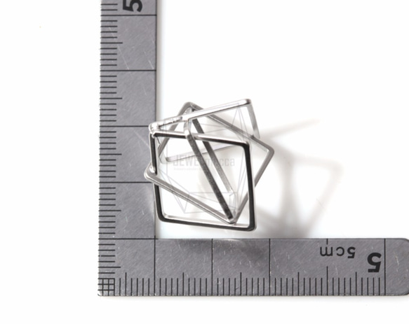 PDT-1059-MR [2個]多方形吊飾，交織在一起的方形吊墜 第5張的照片