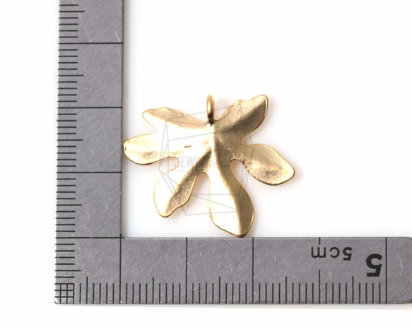 PDT-1063-MG【2個入り】ファイブペタルリーフペンダント/Five Petal Leaf Pendant 5枚目の画像