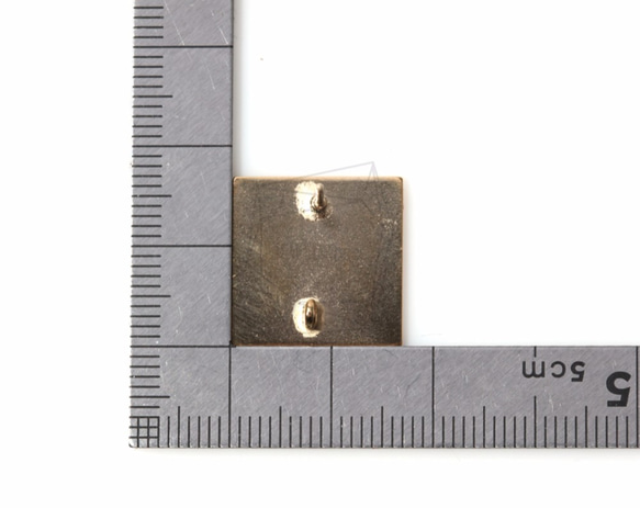 ERG-408-MG [2件]刷形方形耳環/方形耳環 第5張的照片