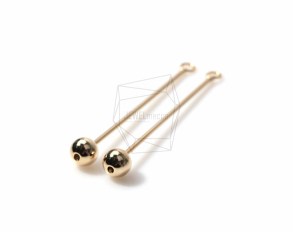 PDT-1071-G【2個入り】ボールとピンペンダント/Pin With Ball Pendant 2枚目の画像