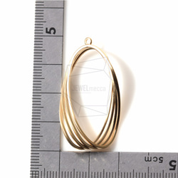 PDT-1057-MG【2個入り】トリプルスタックオーバルチャーム,Triple Stack Oval Pendant 5枚目の画像