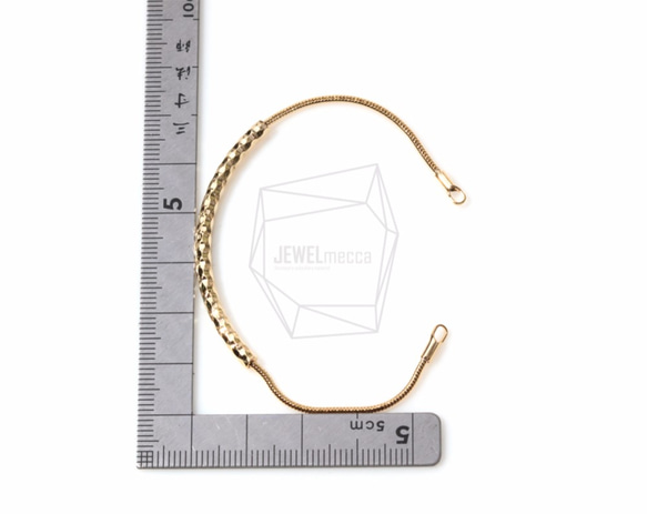 BRA-020-G【1個入り】 ハンマードカーブドバーブレスレット,Hammered Curved Bar Bracel 5枚目の画像