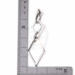 ERG-416-R【2個入り】トリプルダイヤモンドリンクチャーム/Triple Diamond Link charm 5枚目の画像