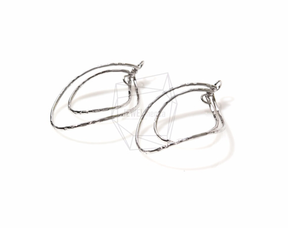 PDT-1085-R【2個入り】ダブルティアドロップフープチャーム,Double Teardrop Hoop charm 2枚目の画像