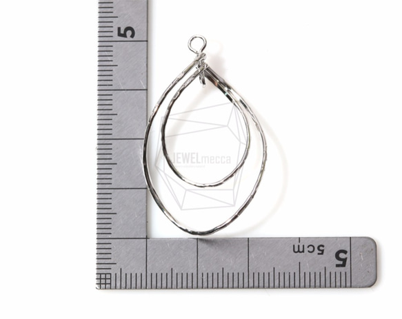 PDT-1085-R【2個入り】ダブルティアドロップフープチャーム,Double Teardrop Hoop charm 5枚目の画像