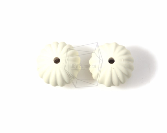 BSC-235-G【每包4片】橡膠丙烯酸珠圓形珠，帶肋圓形橡膠珠 第2張的照片