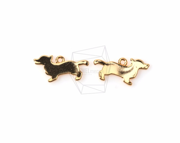 PDT-1097-G【2個入り】ウィーナードッグペンダント,Wiener Dog Pendant 1枚目の画像