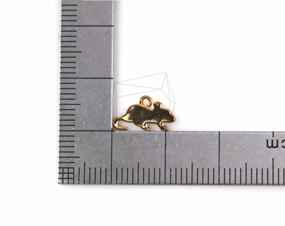 PDT-1098-G【2個入り】ラットペンダント,Rat Pendant/12mm x 6mm 5枚目の画像