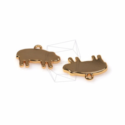 PDT-1099-G【2個入り】ピッグペンダント,Pig Pendant/13mm x 7mm 3枚目の画像