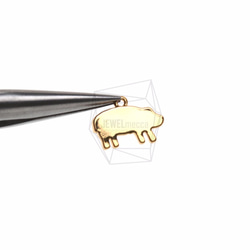 PDT-1099-G【2個入り】ピッグペンダント,Pig Pendant/13mm x 7mm 4枚目の画像