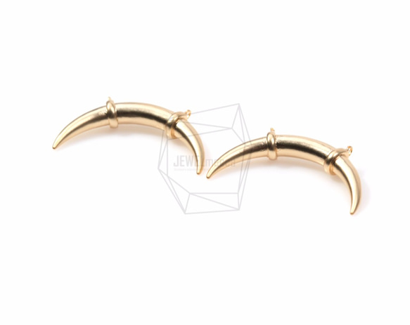 CNT-136-MG【2個入り】クレセントシェイプペンダント,Crescent Shape Horn Charm 2枚目の画像