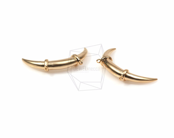 CNT-136-MG【2個入り】クレセントシェイプペンダント,Crescent Shape Horn Charm 3枚目の画像