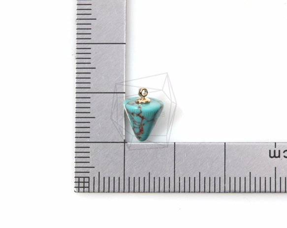 STO-065-G【2個入り】合成石コーンペンダント,stone Cone Pendant 5枚目の画像