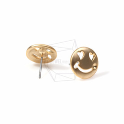 ERG-440-MG【2個入り】ハートアイピアス,Heart Eyes Smiley Face Earring Post 3枚目の画像