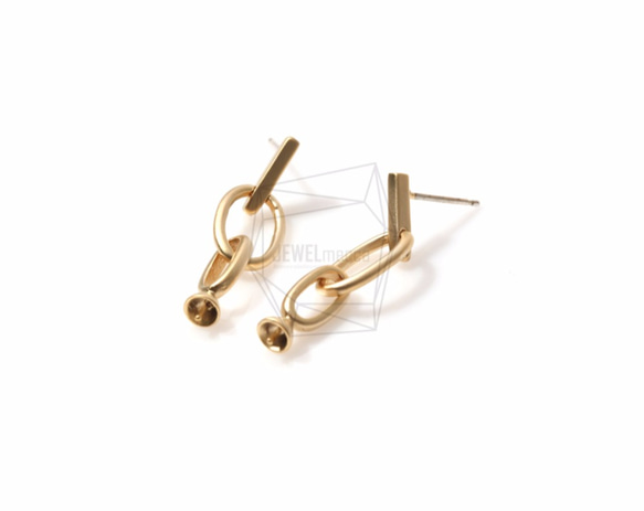 ERG-447-MG【2個入り】 チェーンリンクピアス,Chain Link Earring Post 2枚目の画像