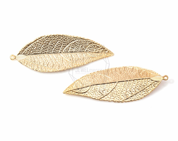 PDT-1160-MG【2個入り】テクスチャリーフペンダント,Textured leaf Pendant 3枚目の画像