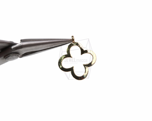 PDT-1174-G【2個入り】フォーリーフクローバーペンダント,Four Leaf Clover Pendant 4枚目の画像