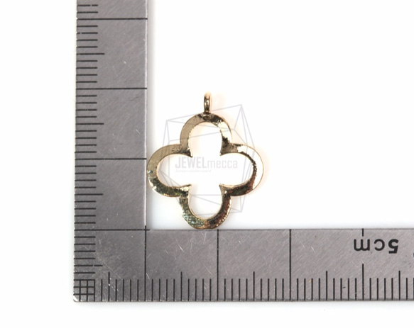 PDT-1174-G【2個入り】フォーリーフクローバーペンダント,Four Leaf Clover Pendant 5枚目の画像