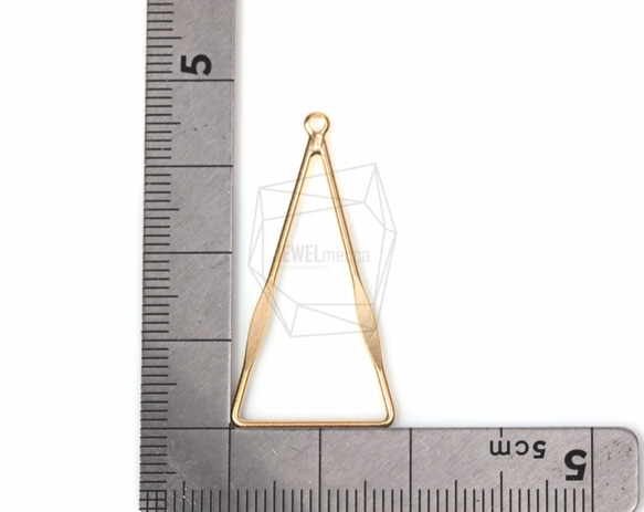 PDT-1187-MG【4個入り】トライアングルペンダント,triangle Pendant/ 19mm x 36mm 5枚目の画像