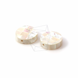 PEA-042-G [2pieces] Mosaic Round Raden Beads, Mother of Pearl Mo 第1張的照片