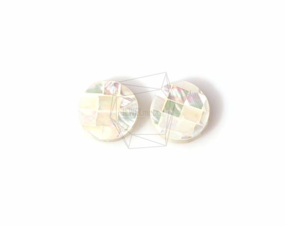 PEA-042-G [2pieces] Mosaic Round Raden Beads, Mother of Pearl Mo 第2張的照片