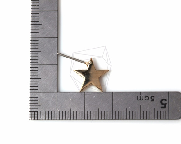 ERG-475-G [2件] Star Pierce，Star Stud耳環/ 13mm x 13mm 第5張的照片