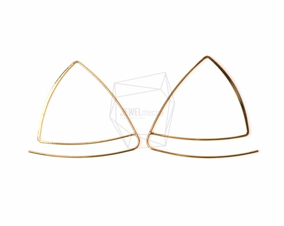 ERG-478-G [2件]三角形鉤形耳環 第1張的照片