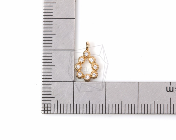 PDT-1201-G【2個入り】CZティアドロップペンダント,Cubic Zirconium Tear Drop 5枚目の画像