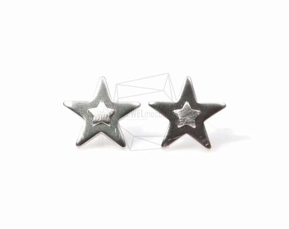 ERG-485-MR【2個入り】アウトラインスターピアス,Outline Star Post Earring 1枚目の画像