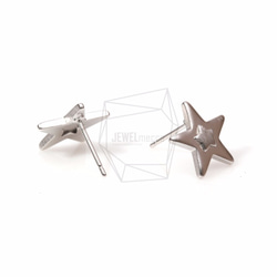 ERG-485-MR【2個入り】アウトラインスターピアス,Outline Star Post Earring 3枚目の画像