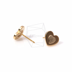 ERG-488-MG【2個入り】ハートアウトラインピアス,Heart Outline Post Earring 3枚目の画像